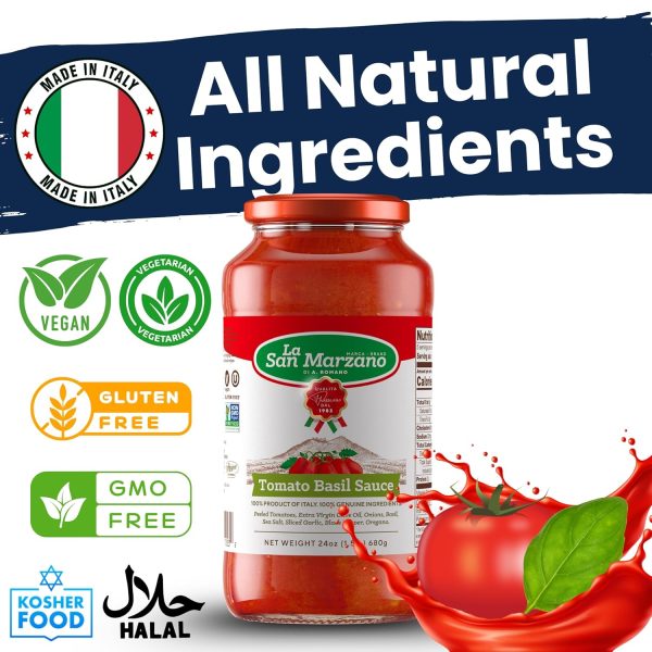Tomato Basil Sauce LA SAN MARZANO Italian Pasta-2