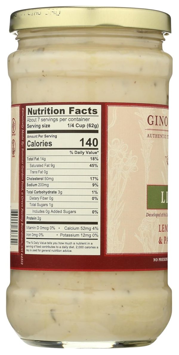 Gino Angelini Limone Sauce 15oz Gluten Free-1