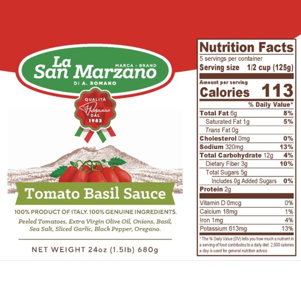 Tomato Basil Sauce LA SAN MARZANO Italian Pasta-1
