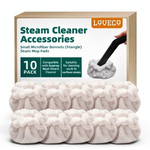 LOVECO Small Microfiber Bonnets Triangle for Steam Cleaners 10 Pads-0