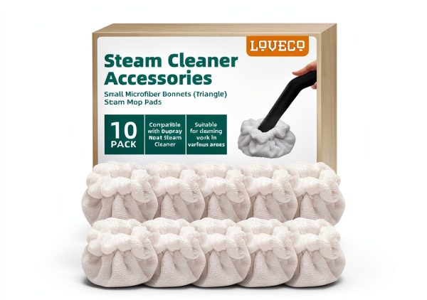 LOVECO Small Microfiber Bonnets Triangle for Steam Cleaners 10 Pads-0
